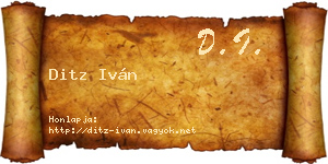 Ditz Iván névjegykártya